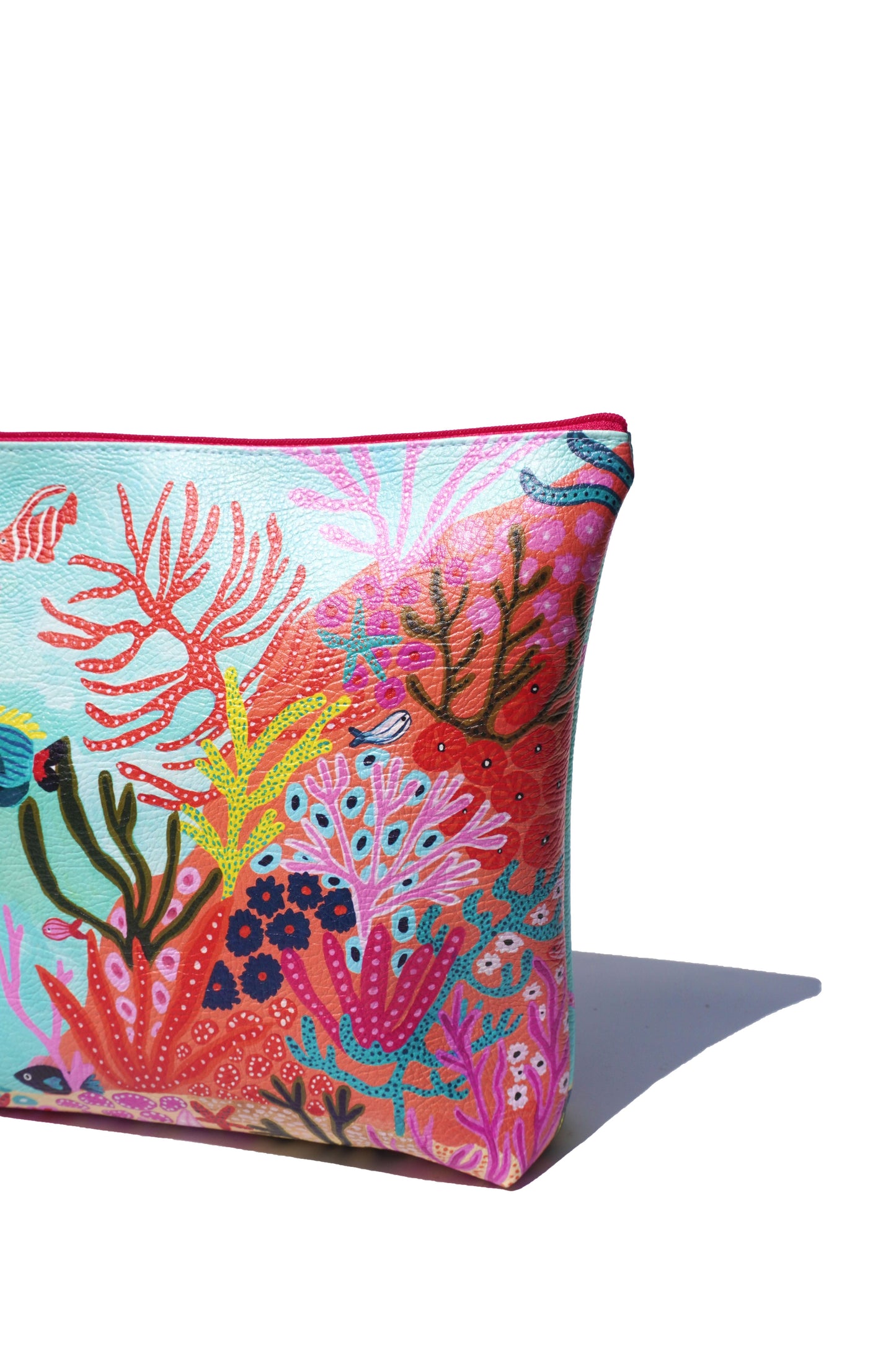 Under the sea vegan leather cosmetic bag