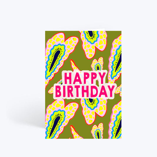 Funky leaves birthday card